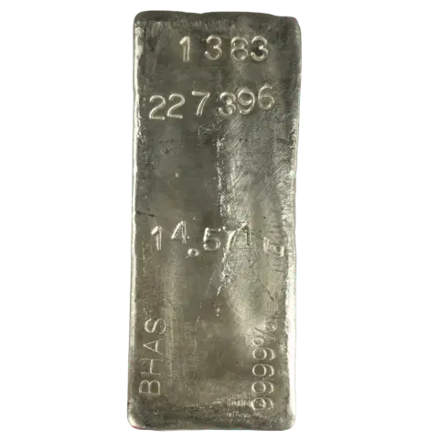 14.571kg BHAS Silver Cast Bar - Serial 227396