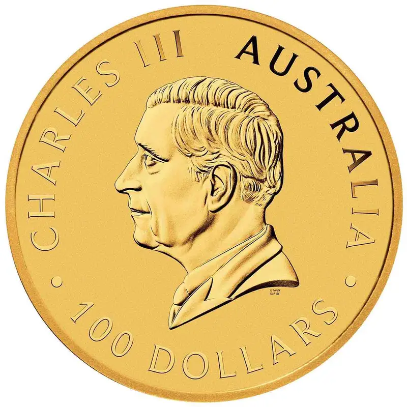 This image shows the 2026 1oz Kangaroo Gold Coin Obverse