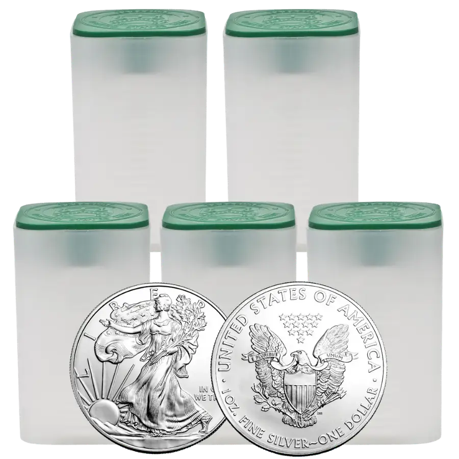 100ozOriginalHedgePack–100x1ozAmericanEagleSilverCoins,Pre-2021ClassicDesigninTubes