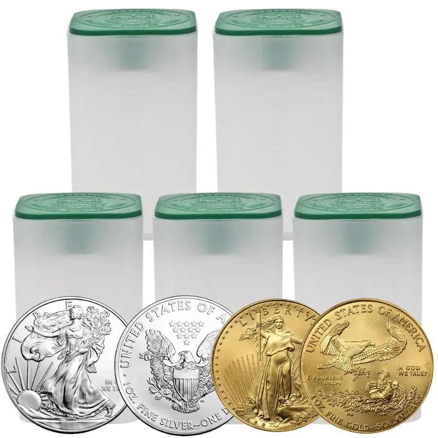 101ozAmericanEagleCollection–100x1ozSilverEagles&1x1oz2004GoldEagleWeaponsofMassDestructionEdition