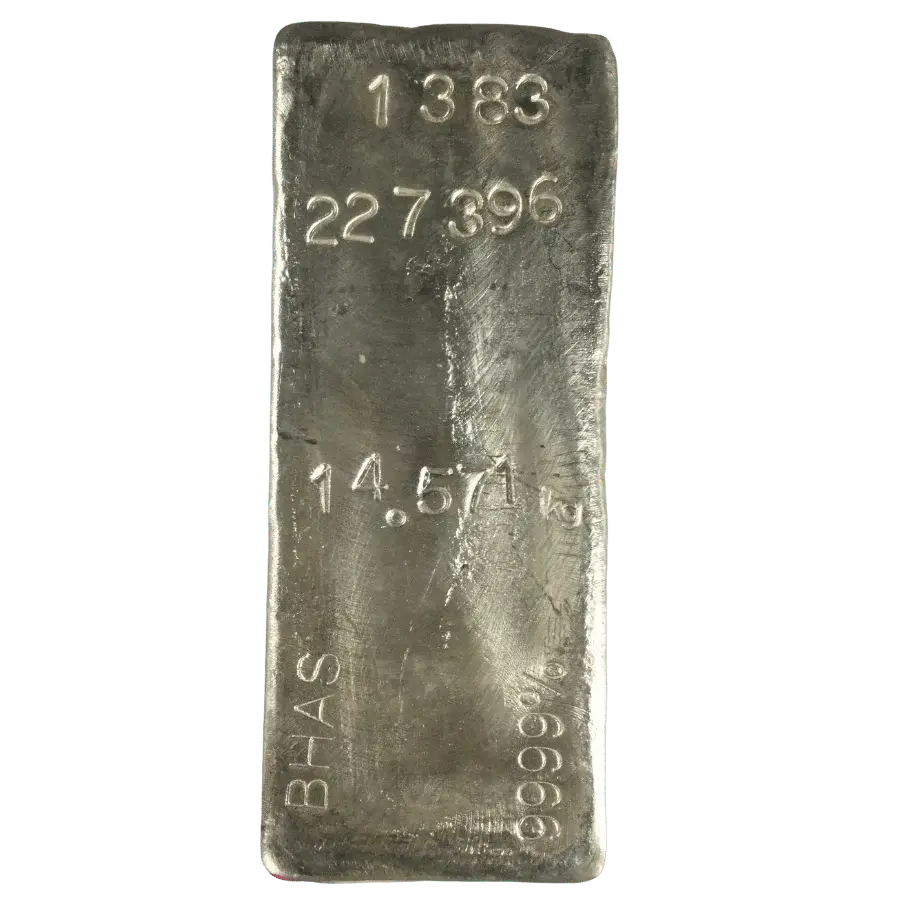 14.571kg BHAS Silver Cast Bar - Serial 227396