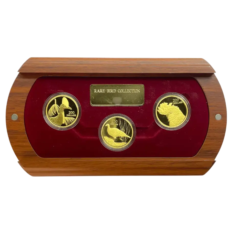 2006AustralianGold$150RareBirdCollection3ProofCoinsetinWoodenBox