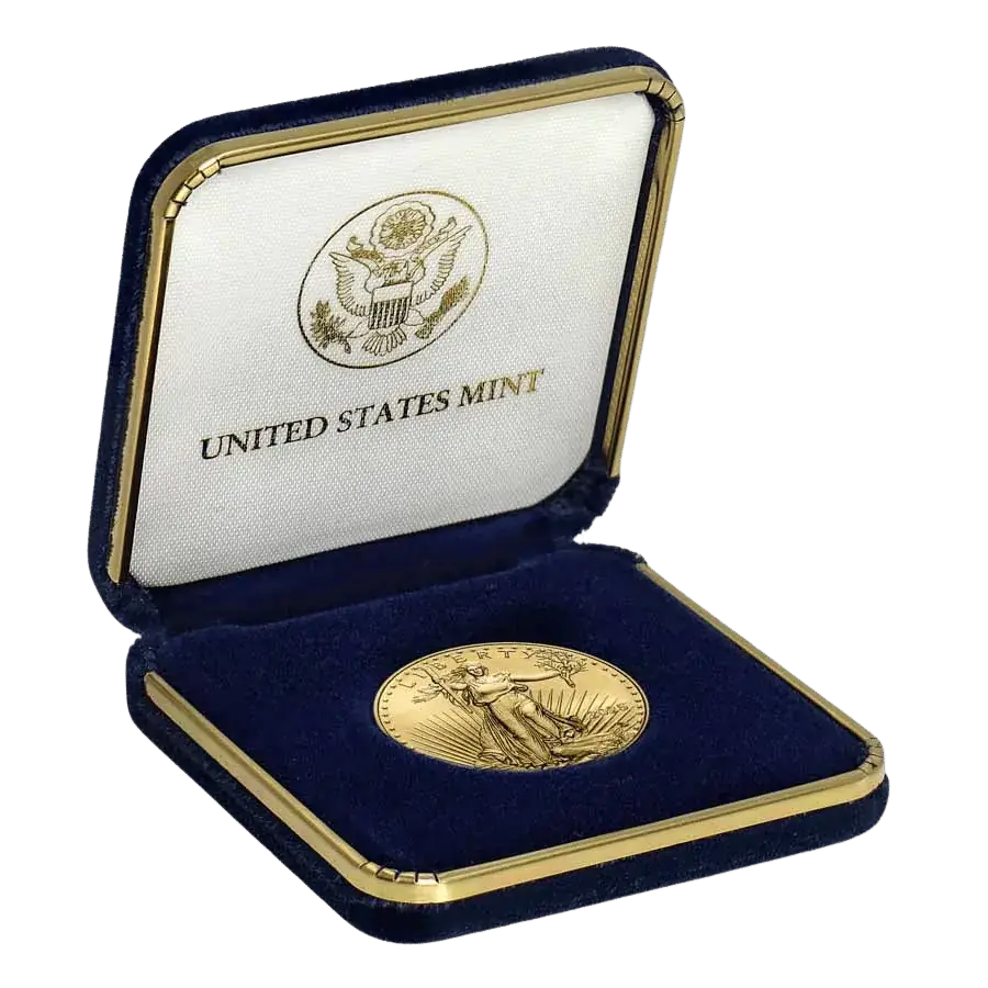 20141ozAmericanEagleGoldCoininUSMintBoxOpen