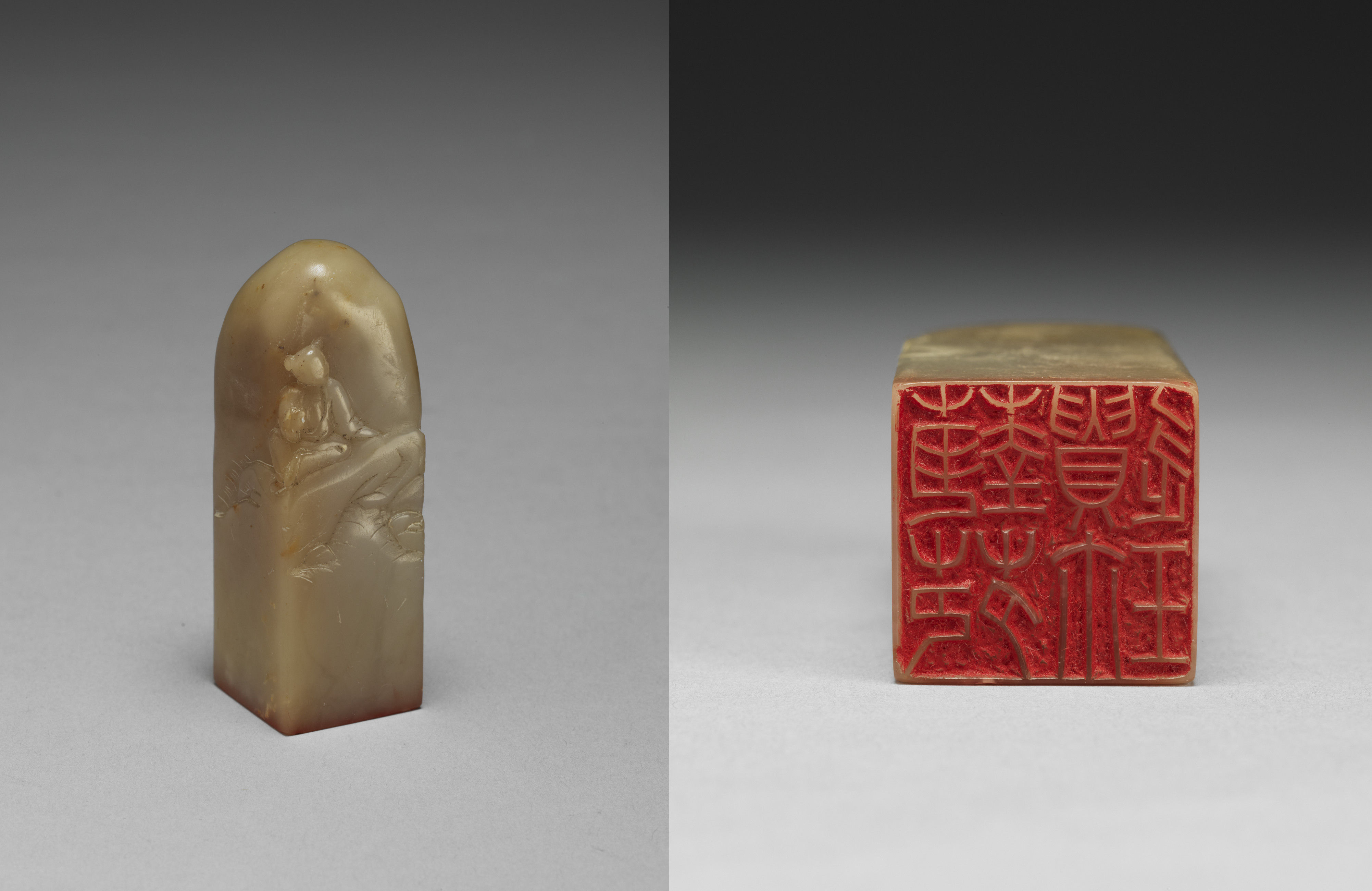 Fig2. A Shoushan stone seal and its impression