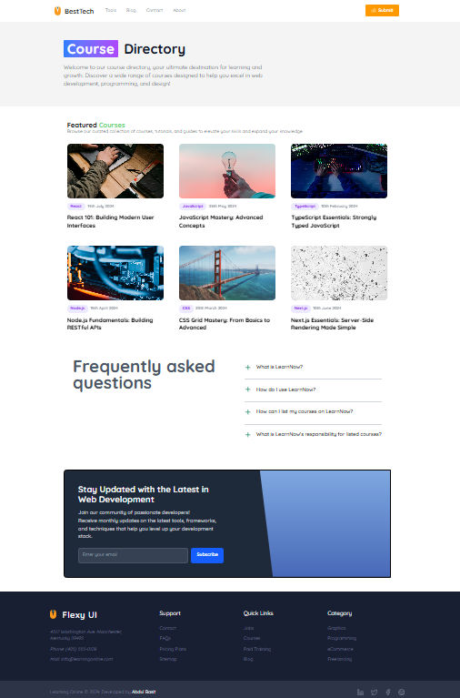 nextjs directory website home page