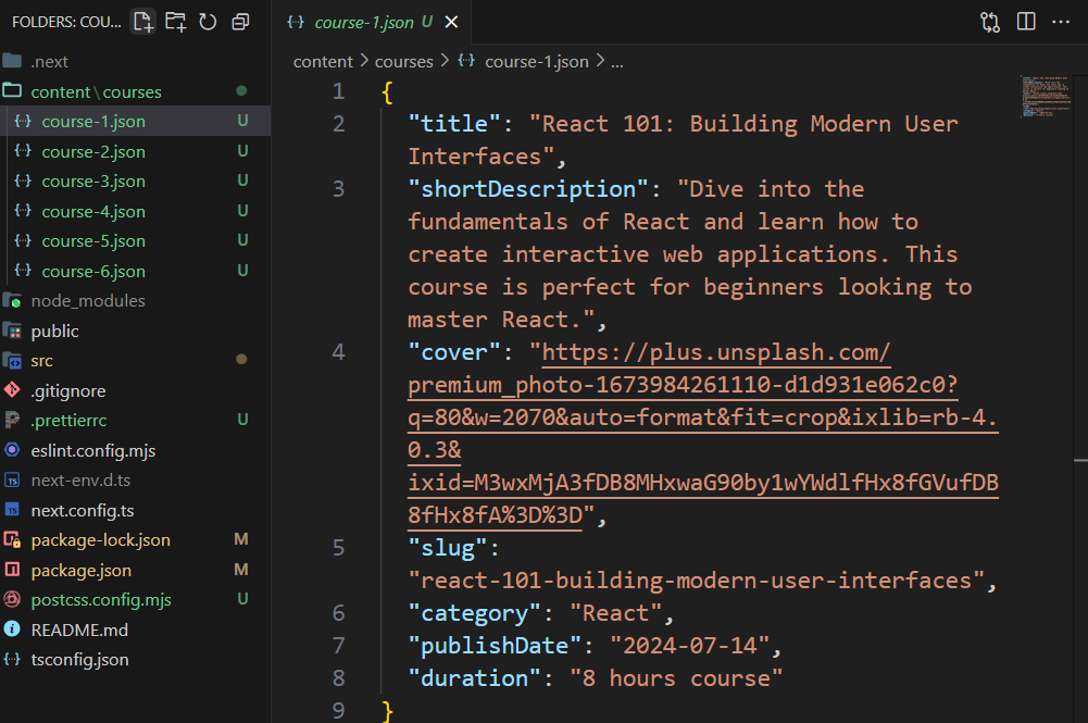 nextjs directory website content structure