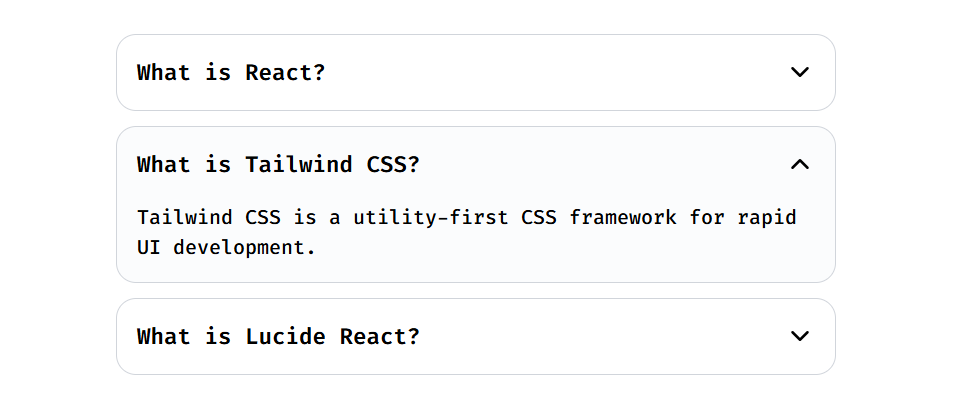 React Tailwind Accordion Preview