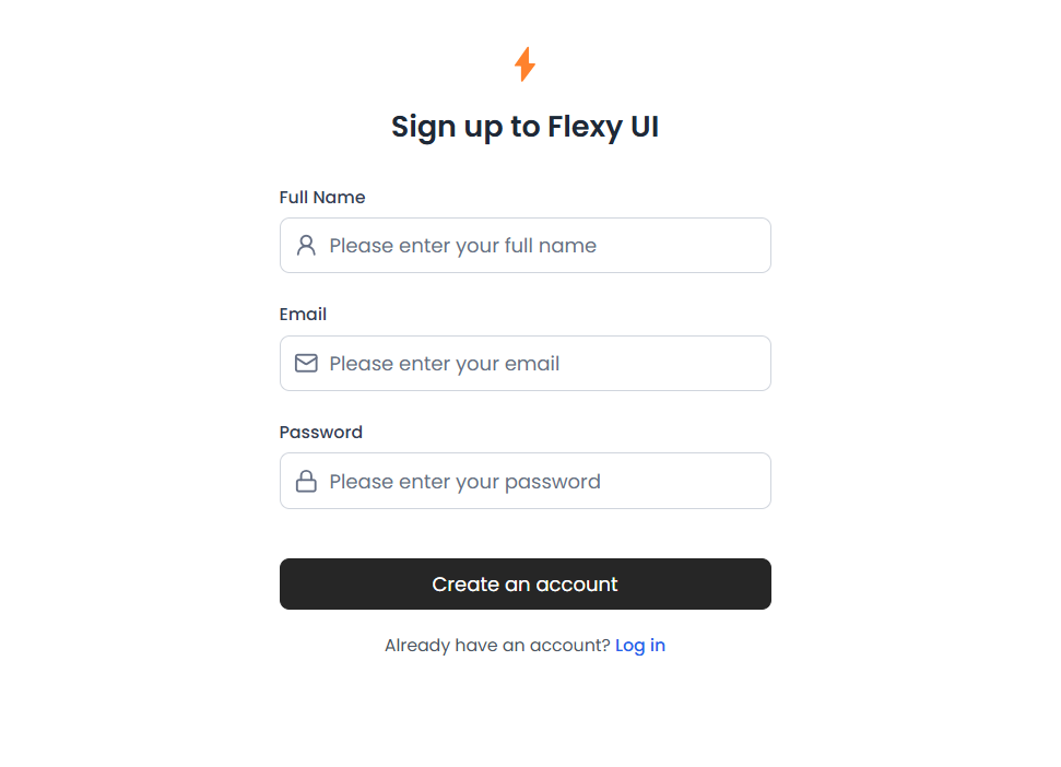 react tailwind sign up page