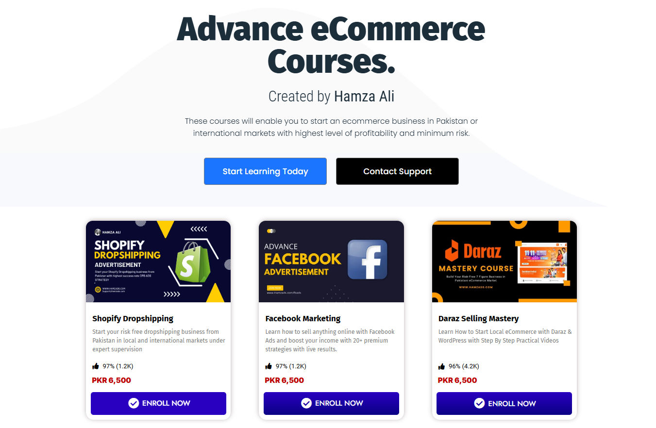 Advance eCommerce Courses By Hamza Ali