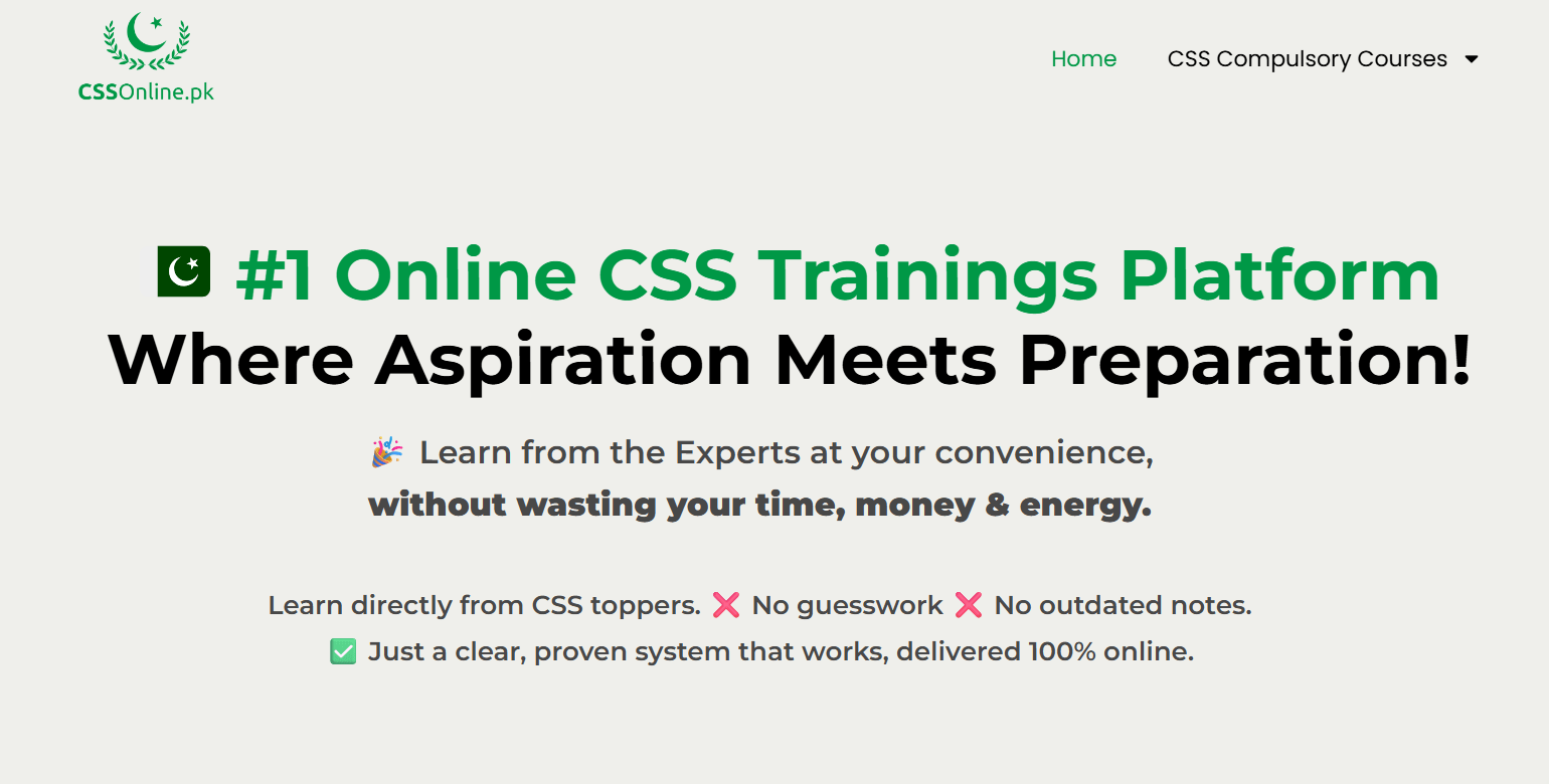 CSSOnline.pk – #1 Online CSS Trainings Platform in Pakistan