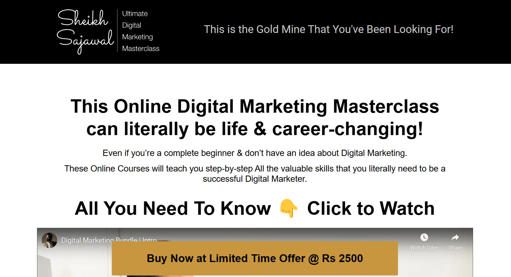Digital Marketing Masterclass | Sheikh Sajawal