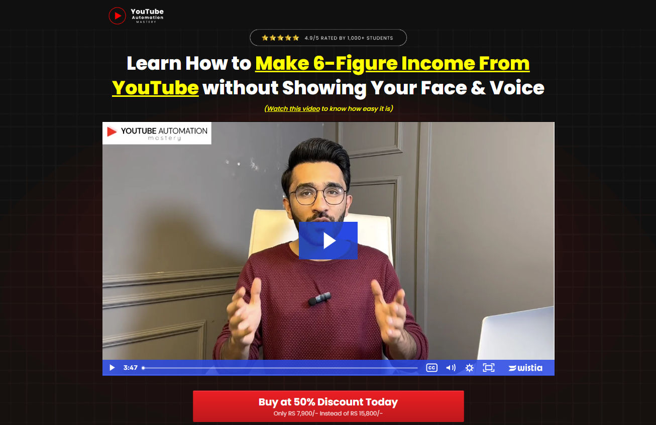 Learn How to Make 6-Figure Income From Youtube without Showing Your Face & Voice