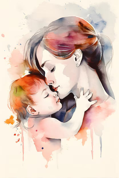 Mãe e filho estudando
