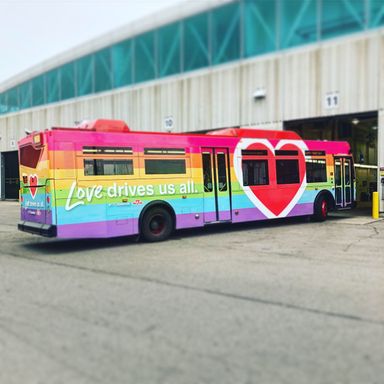 A large wrap installed on a TTC bus in Toronto