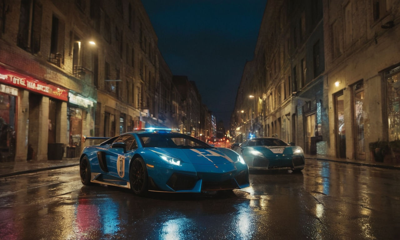 An image prompt for this content could be: 

A dynamic and adrenaline-fueled racing scene featuring sleek sports cars speeding through an urban landscape at night. Neon lights reflecting off wet pavement, police cars in pursuit, and the intense action of a street race capturing the thrilling essence of classic racing games like Need for Speed Most Wanted 2005.
