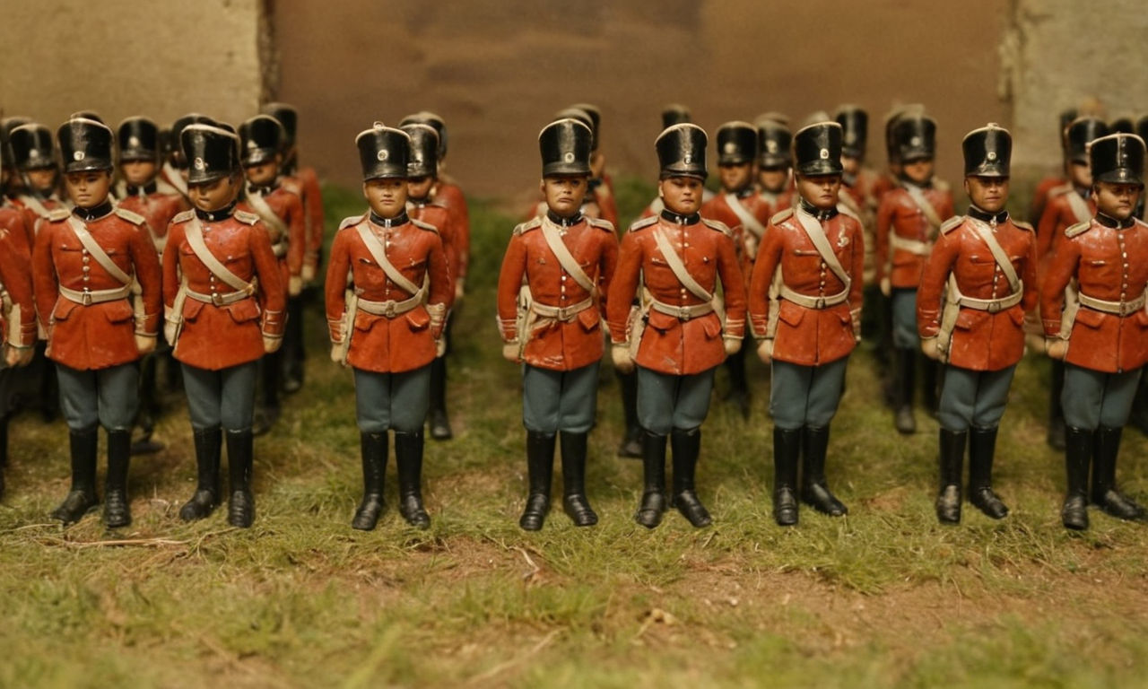 Vintage German toy soldiers in need of restoration, damaged paint missing limbs cracked bases, antique toys collectors restoration project, historical significance preservation techniques.
