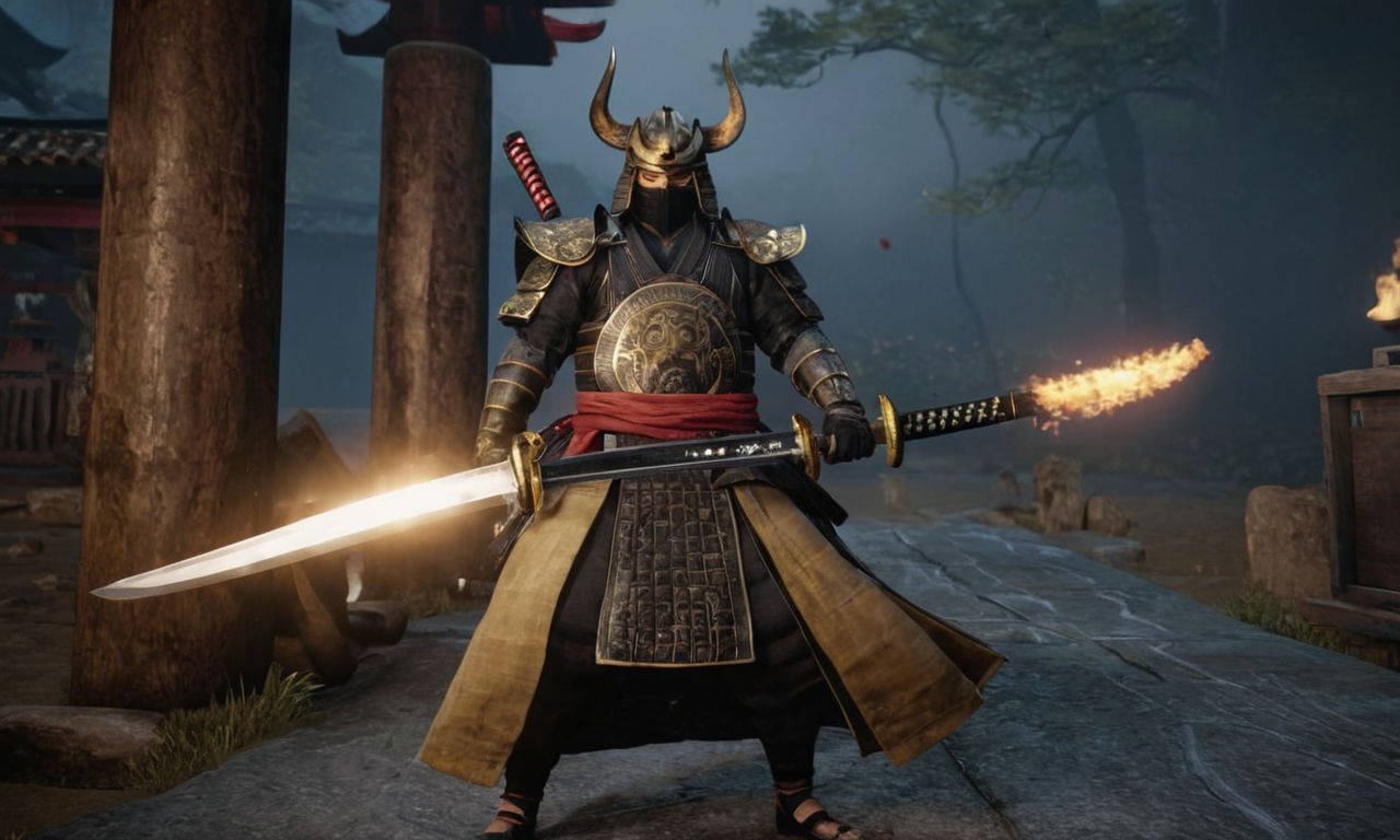 A detailed image prompt for the content is as follows:
- An intricate samurai sword displayed on a traditional Japanese tatami mat, symbolizing the intense action in Nioh 2.
- A mystical Yokai mask hovering in a foggy, ethereal realm, depicting the supernatural elements of the game.
- A series of armor sets, weapons, and skill trees lined up, showcasing the depth of customization available for character building in Nioh 2's open beta.
