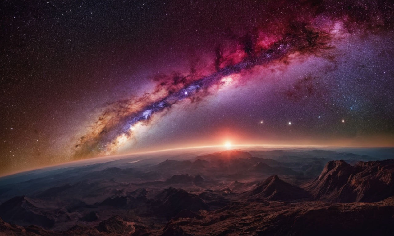 A breathtaking view of a galaxy filled with colorful nebulae, twinkling stars, and distant planets in deep space. The scene captures the beauty and vastness of the cosmos, showcasing intricate details of spacecraft cruising through the stellar landscape. The image conveys a sense of awe and wonder, perfect for immersing players in the exploration of the universe in Deep Space on the Nintendo Switch.
