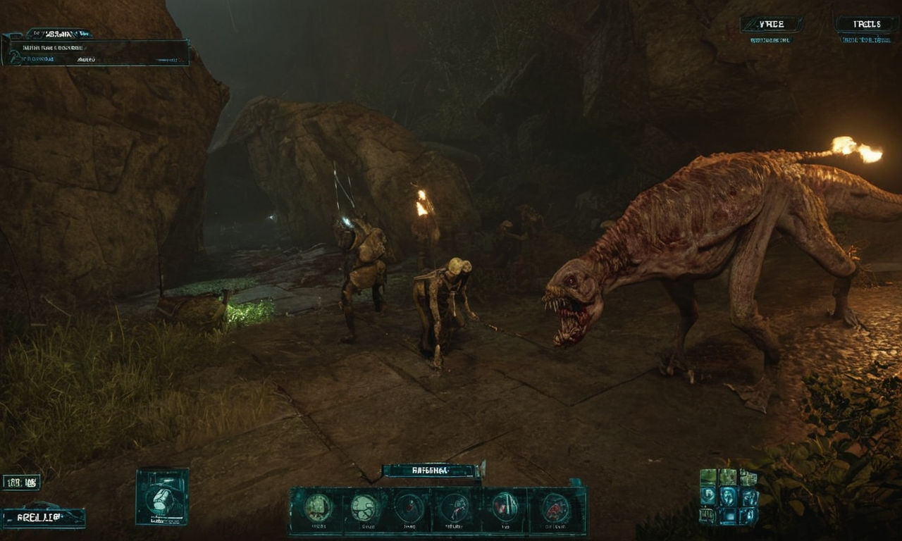 A detailed image of a futuristic, digital-themed bestiary interface showcasing various zombie types, special infected, and boss creatures. The interface includes sections and categories for exploration, with data on characteristics, behaviors, and unique abilities. Additionally, visual tips and combat strategies are displayed for players to efficiently use in gameplay, enhancing their combat and survival skills in Dead Frontier 2.
