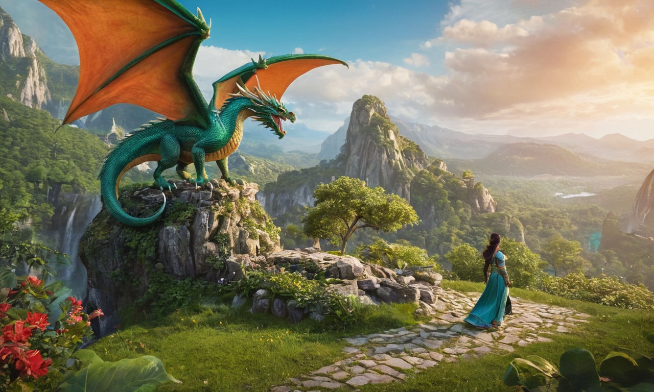 A captivating image featuring a mythical jade dragon in a fantasy realm. The dragon should be majestic and powerful, surrounded by lush, vibrant landscapes. The scene should evoke a sense of mystery and adventure, perfect for illustrating the concept of battling with Jade Wyrm heroes in a mobile game like Lords Mobile. This image will set the tone for strategic hero selection and effective gameplay tactics against a formidable foe.
