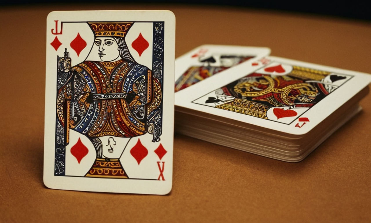 Illustration of a deck of cards with intricate designs, hinting at a challenging and strategic card game like The Mind Extreme. The image should evoke a sense of mystery and mental challenge, ideal for a review discussing the game's complexities and cooperative elements.
