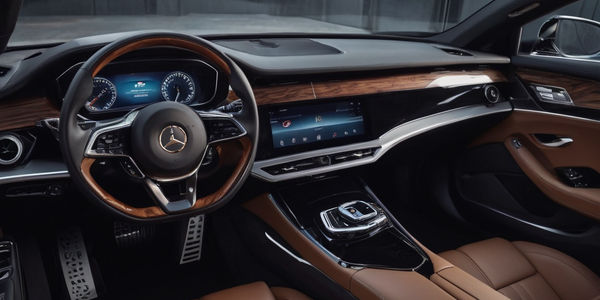 driver side of brown leather car interior. 