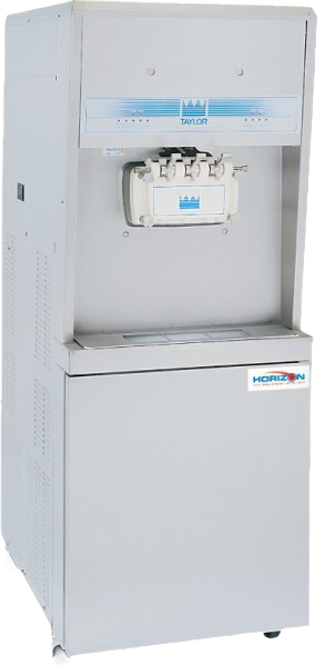 Taylor Horizon floor-model shake freezer with multiple flavour dispensing spouts, front view.