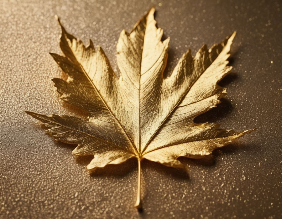 A close-up of a gleaming gold leaf on a textured surface, symbolizing the concept of gold plating.