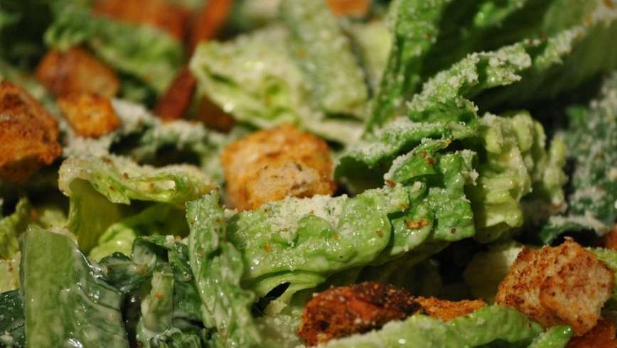 macro of cannabis infused caeser salad