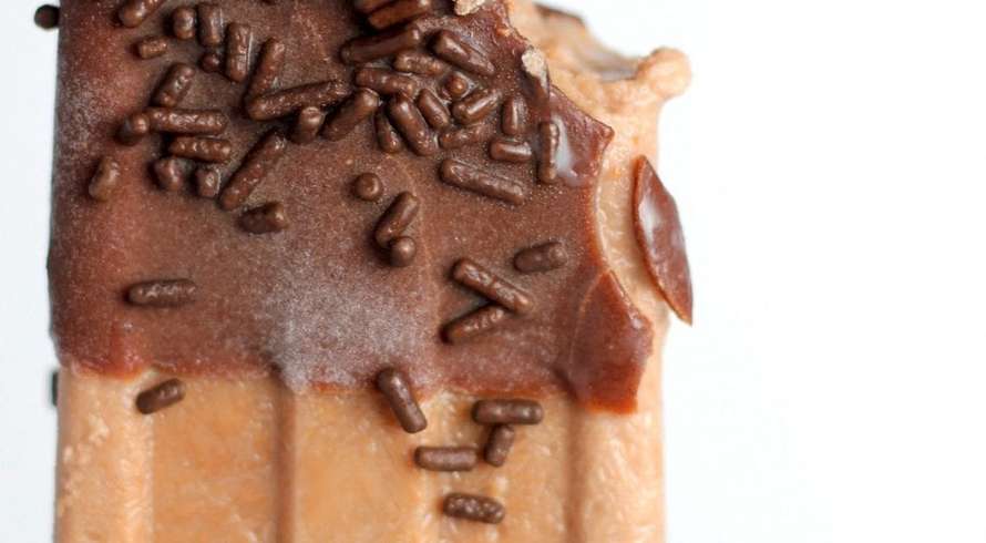 Weed nutella fudge popsicle with chocolate coating it and sprinkles