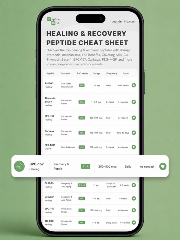 Healing & Recovery Peptide Cheat Sheet