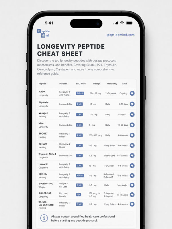 Longevity Peptide Cheat Sheet