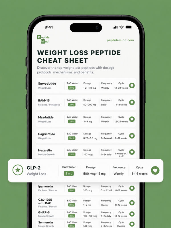 Weight Loss Peptide Cheat Sheet