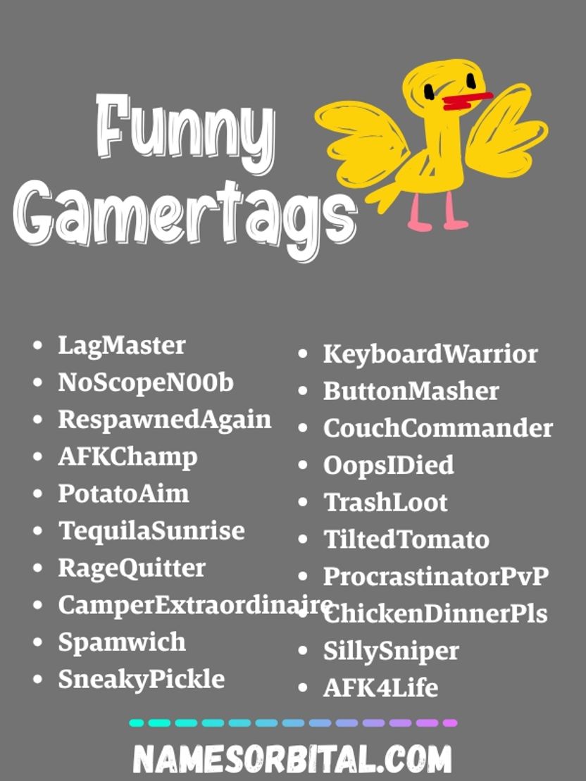 Funny Gamertags for Guys