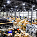 Energy-efficient LED fixtures installed in a facility