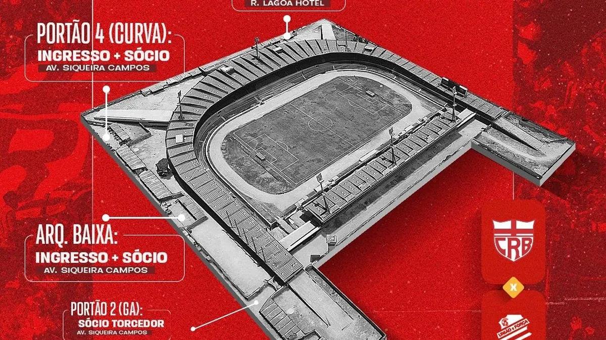 Acesso ao Rei Pelé libera às 18h; CRB altera entrada para o clássico - Fonte imagem: Globo Esporte