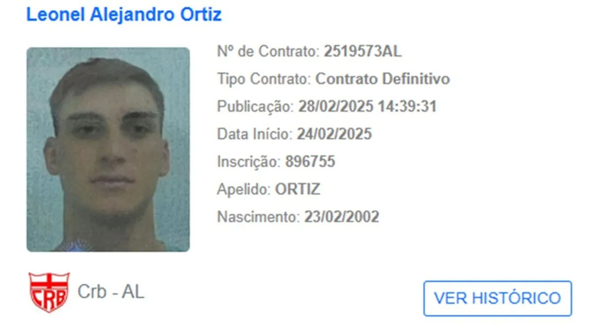 Último dia da janela: CRB apresenta novo zagueiro argentino! - Fonte imagem: Globo Esporte