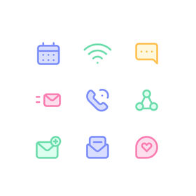Communication Animated System Icons Set - JSON, Lottie, MP4, GIF