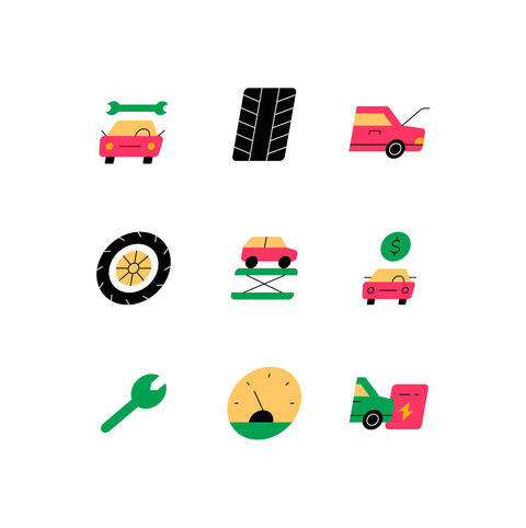Car Service and Maintenance Icons Icons