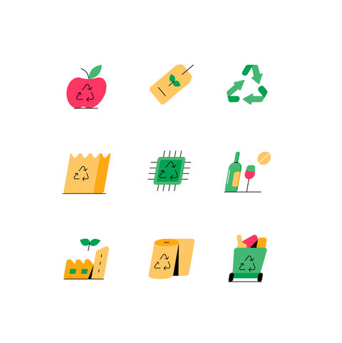 Zero Waste Icons Icons