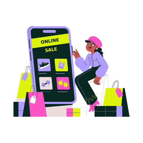 Black Friday and Online Shopping Illustrations Illustrations