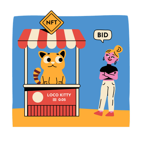 NFT Trading Platform Illustrations Animated Illustrations
