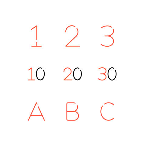 Alphabet and Number Icons Icons