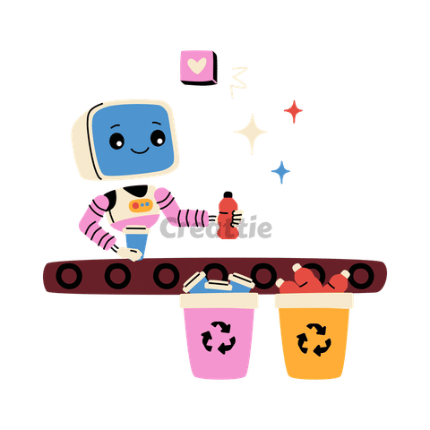 Download AI Sorting Waste animation in Lottie JSON