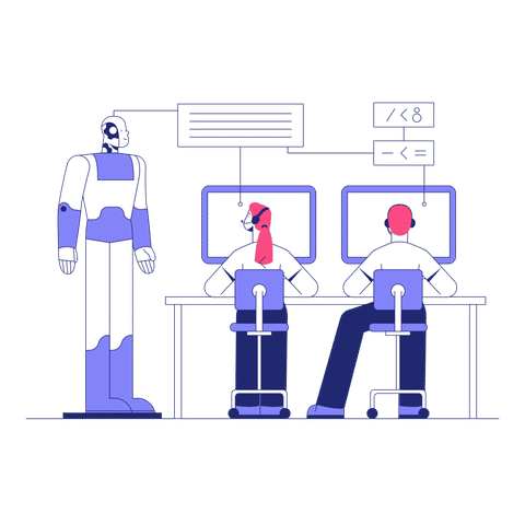 Download Office Robot animation in Lottie JSON