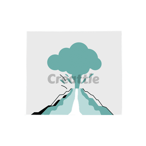 Volcano Eruption with Steam Blast Animation – Lottie JSON