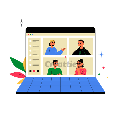 Download Online Meeting animation in Lottie JSON