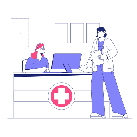 Download Hospital Reception animation in Lottie JSON