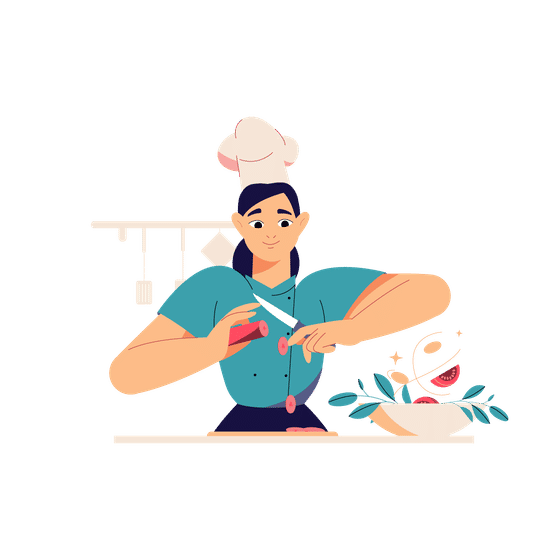 Aunties Cooking Show Animated Illustrations