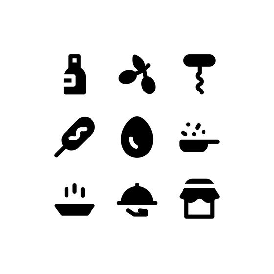 Food and Drinks System Icons Animated Icons